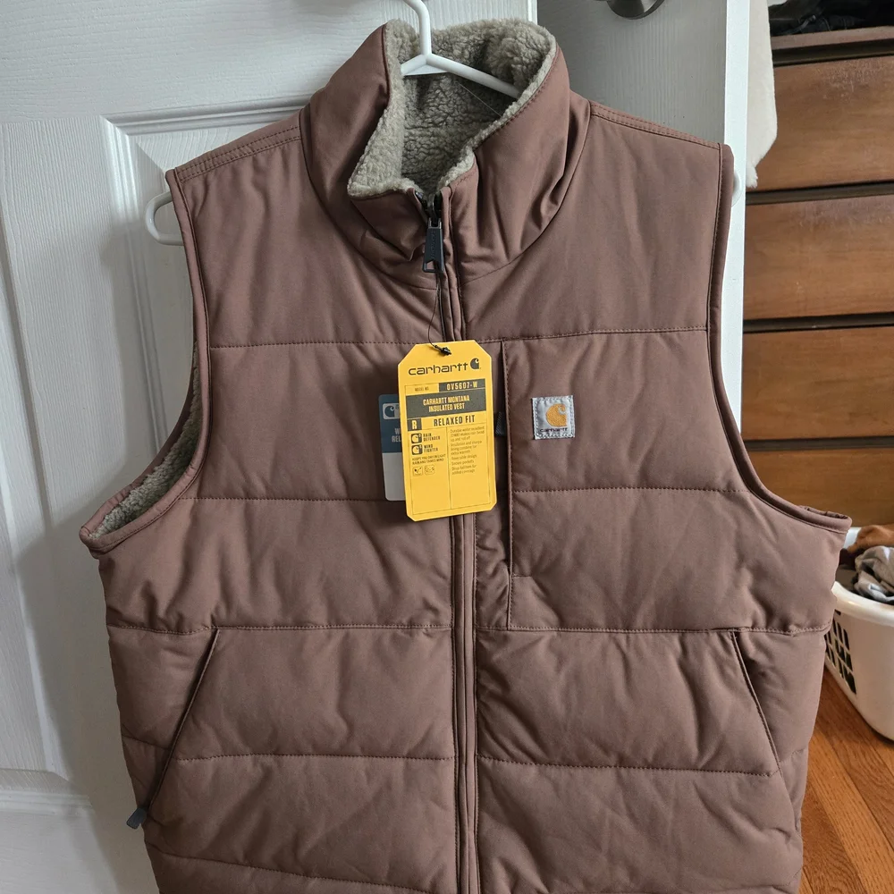 Carhartt Women's Montana Relaxed Fit Insulated Vest - Tan and Pink - Picture 2 of 7
